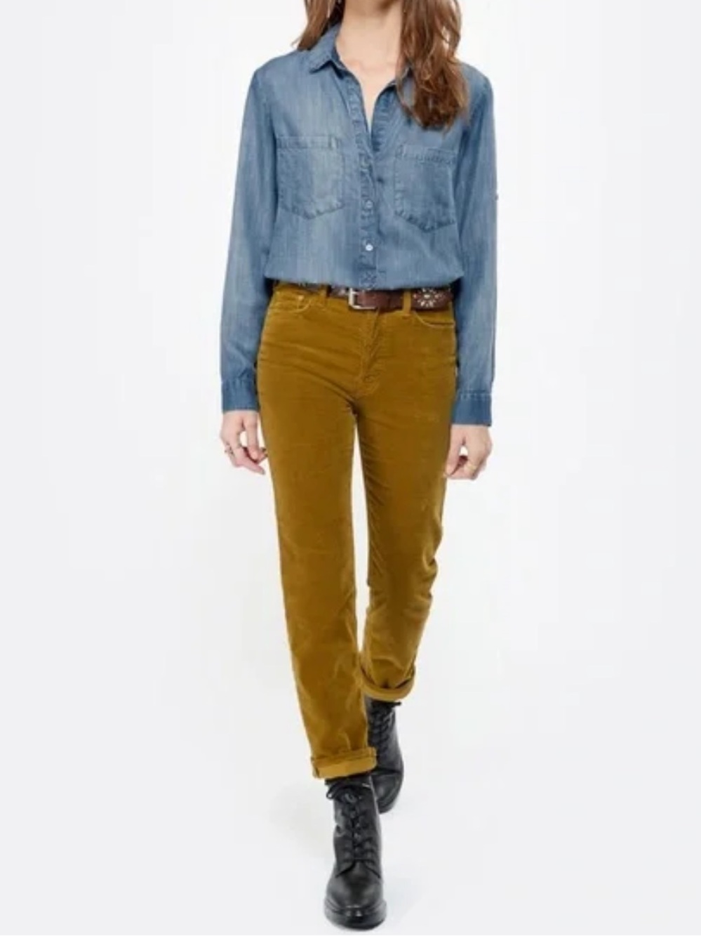 Mother The Tomcat In Tapenade Corduroy. Size  27